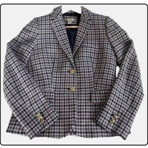 J. Crew Factory Purple-Blue-Grey Regent Houndstooth Blazer Sz.6 NWOT